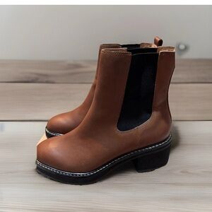 Madewell Chelsea Lugsole Heeled Boots In Dried Maple, Size 10, NIB